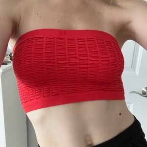 Red bandeau tube top